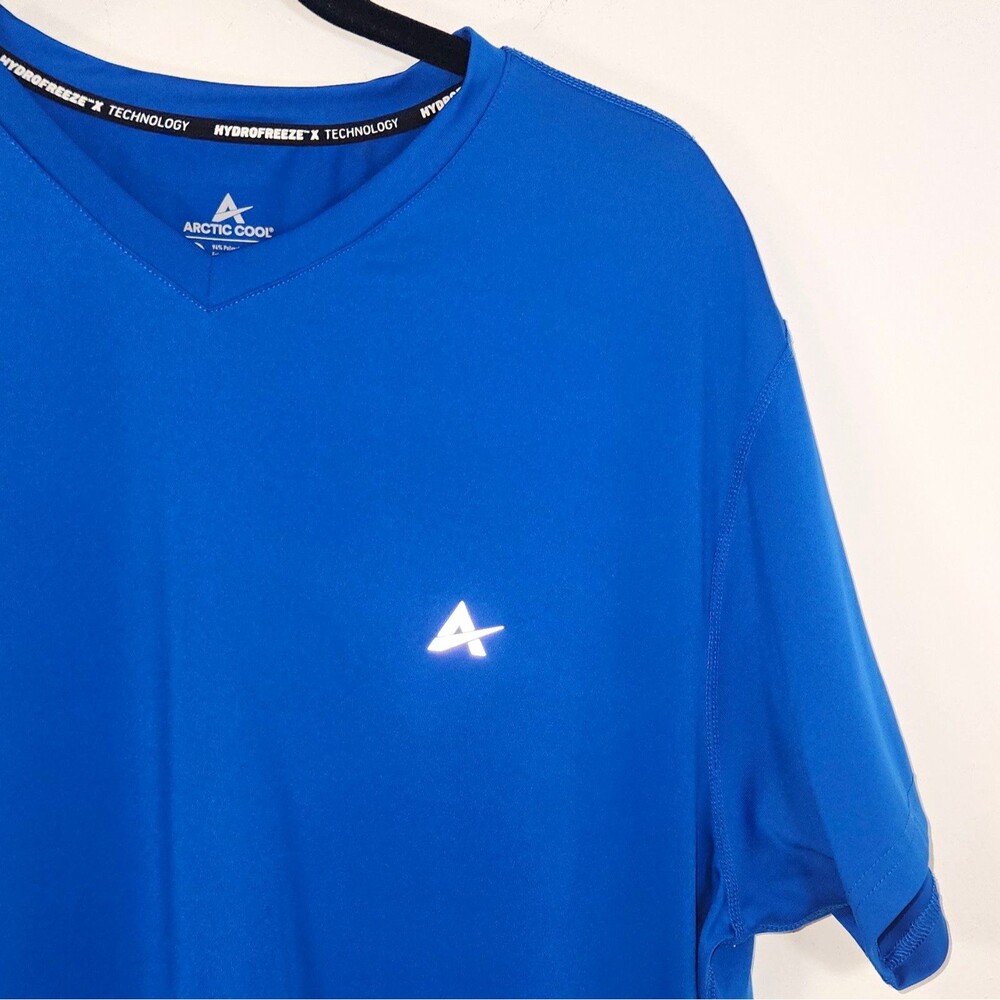 Arctic Cool Men's Hydrofreeze X Blue V-Neck Short Sleeve Stretch T-Shirt XL